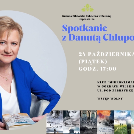 Plakat reklamujący spotkanie autorskie z Danuta Chlupovą